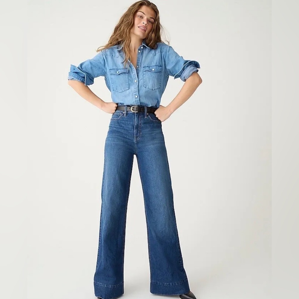 Jcrew Denim Trouser In Wesley Wash. NWT. Size 26